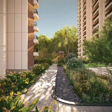 Canopy grove and shaded seating at Sobha Aurum Noida