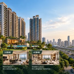 Apartment size guide comparing 2 BHK, 3 BHK and 4 BHK apartments in Noida